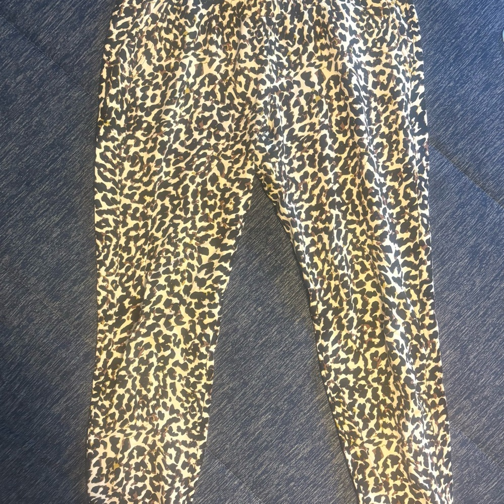 Cabi Leopard Print Joggers - Black and Tan